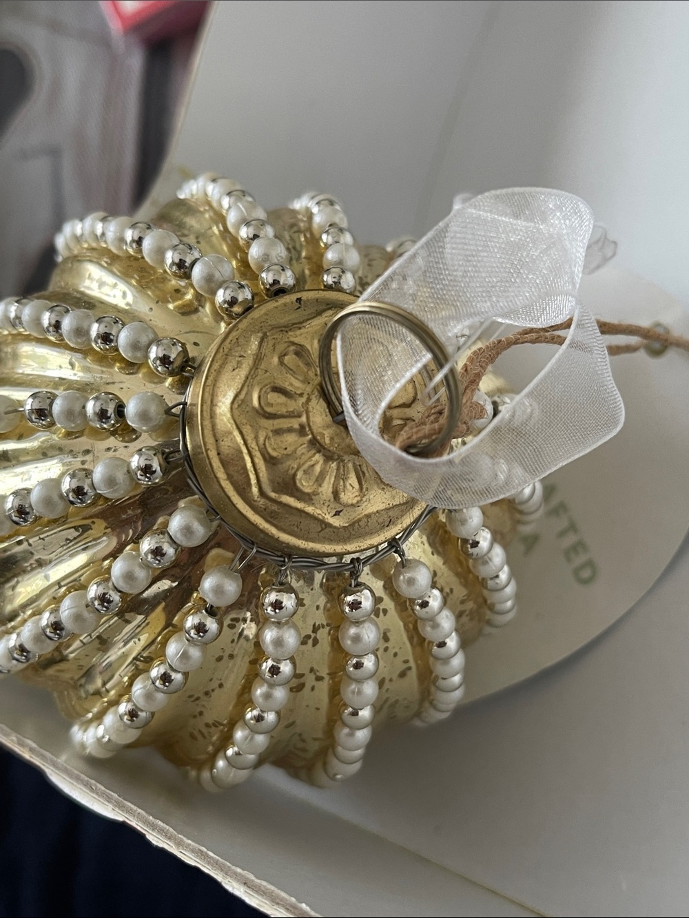 Beaded Ornament with Pearl - Picture 4 of 4